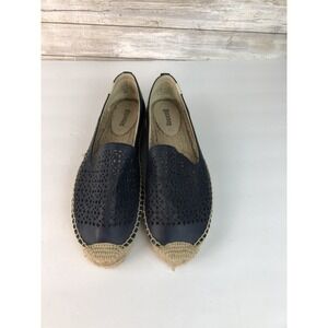 Soludos Navy Shoes Blue‎ Perforated Espadrille Flats Size 10